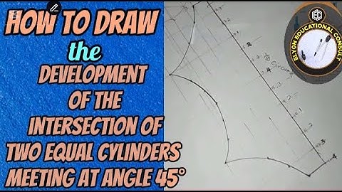 How to draw the development of two equal pipes intersecting at an angle 45°