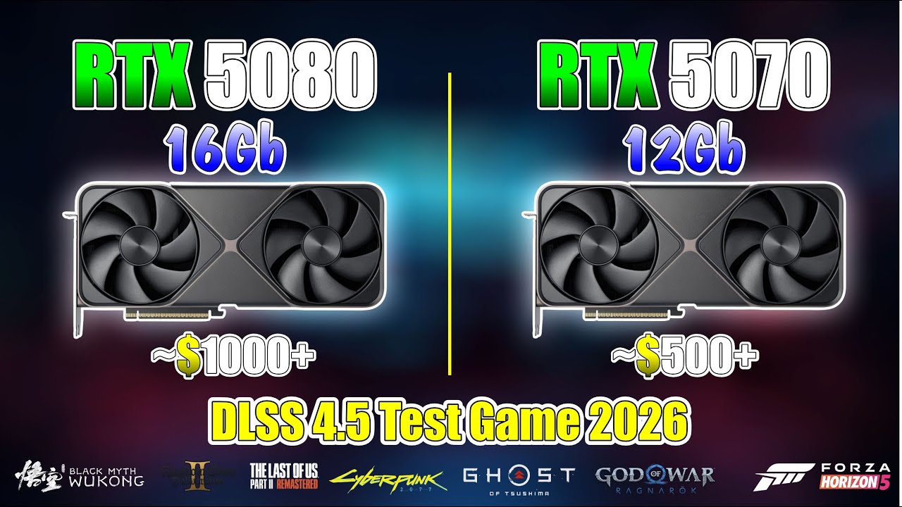 🚀 RTX 5070 12GB vs RTX 5080 16GB: DLSS 4.5 & Multi-Frame Gen Test at 1080p!