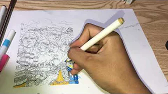 Instructions for coloring a picture drawn with pencil. Vlog 3