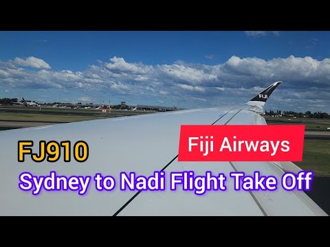 Sydney to Nadi Fiji Airways Flight FJ910 Take Off - YouTube