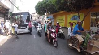 Saigon scooter traffic. Vietnam.