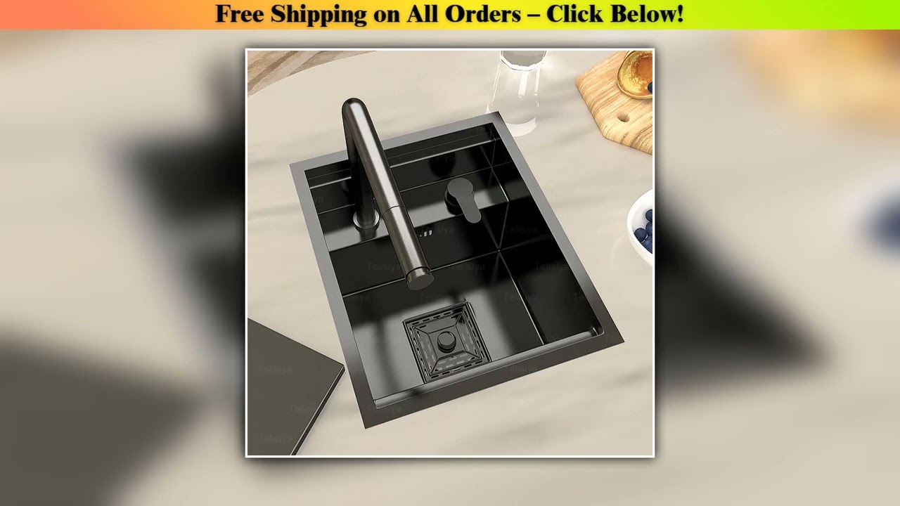 Hidden Kitchen Sink Stainless Steel Bar Sink Undermount Mini Single Slot Small Multifunctional RV