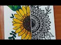 Sunflower Mandala Art for Beginners 🫶🏻 #drawing #mandala #art #painting
