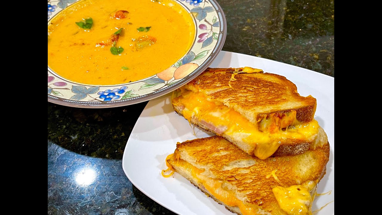 Tuscan Grilled Cheese w/ Oven Roasted Tomato Bisque YouTube