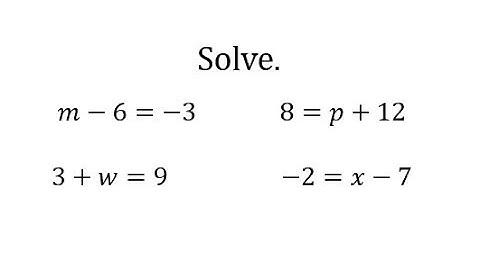 Solving One Step Equations Using Addition or Subtraction (Integers)