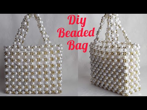 White Beaded Box Bag Pearl Beaded Bag Pearl Beaded Clutch 