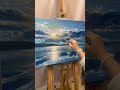 Abstract Sea Sunrise Oil Painting | Large Textured Blue Ocean Wall Art #painting #modern #wallart