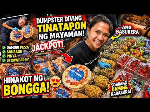 DUMPSTER DIVING TINATAPON PIZZA SAUSAGE KAHON KAHONG PRUTAS HINAKOT NI INDAY RONING