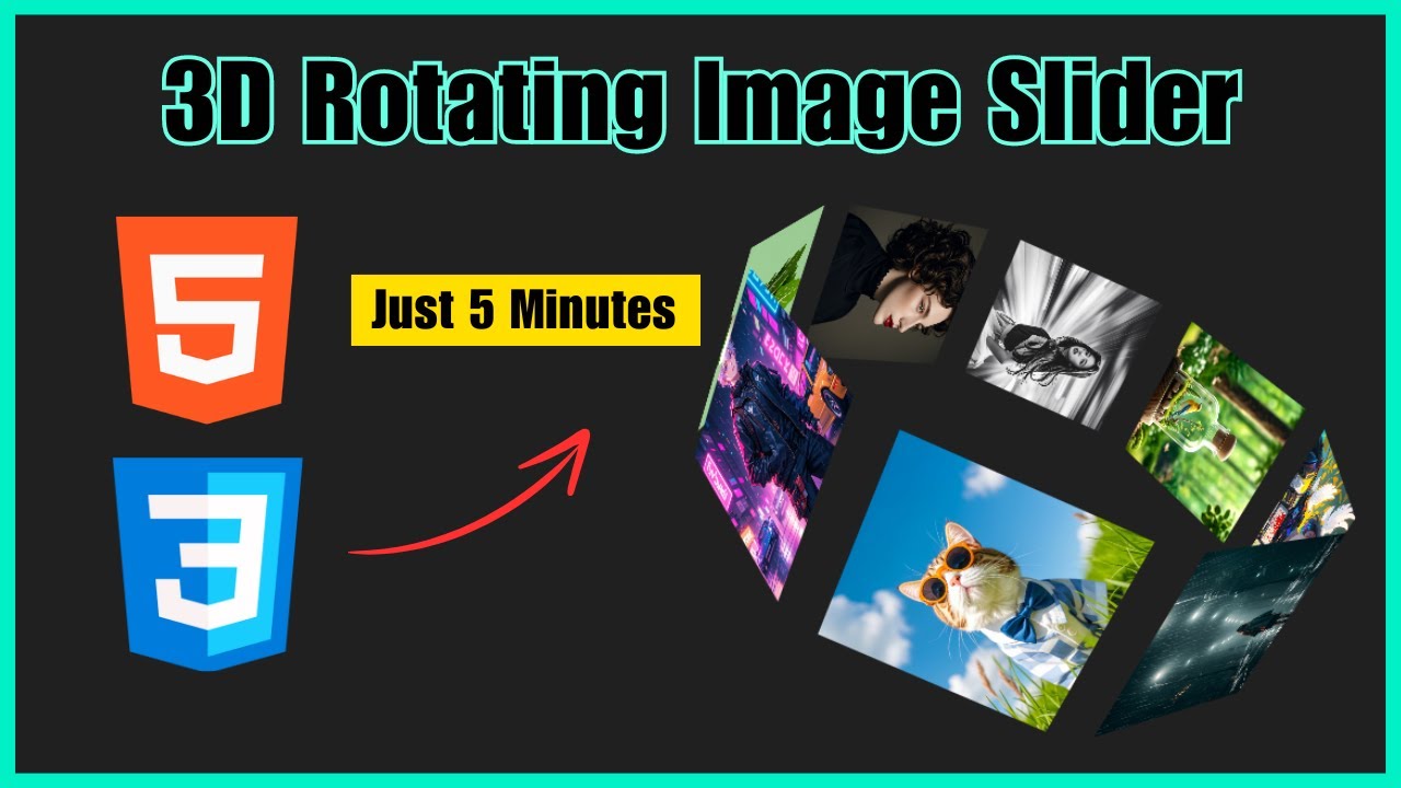 3D Rotating Image Slider | 3D Rotating Image Gallery | HTML & CSS - YouTube