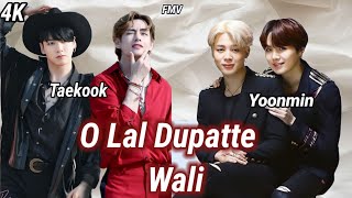 0 Laal dupatte wali - FT. Taekook&amp; Yoonmin Taekook fmv ❤️Yoonmin fmv 川Bts fmv | Hindi song