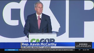 McCarthy skips talk of controversial comments during keynote speech at GOP's convention in Anaheim