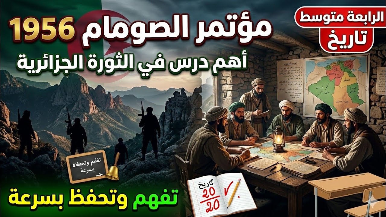 مؤتمر الصومام 20 أوت 1956 🔥 شرح عبقري يفهمك الدرس كاملاً | التاريخ 4 متوسط #bem2026 