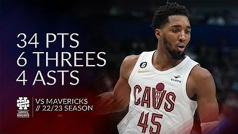 Donovan Mitchell 34 pts 6 threes 4 asts vs Maveric...