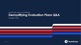 Demystifying Evaluation Plans Q&A (11/2/21)