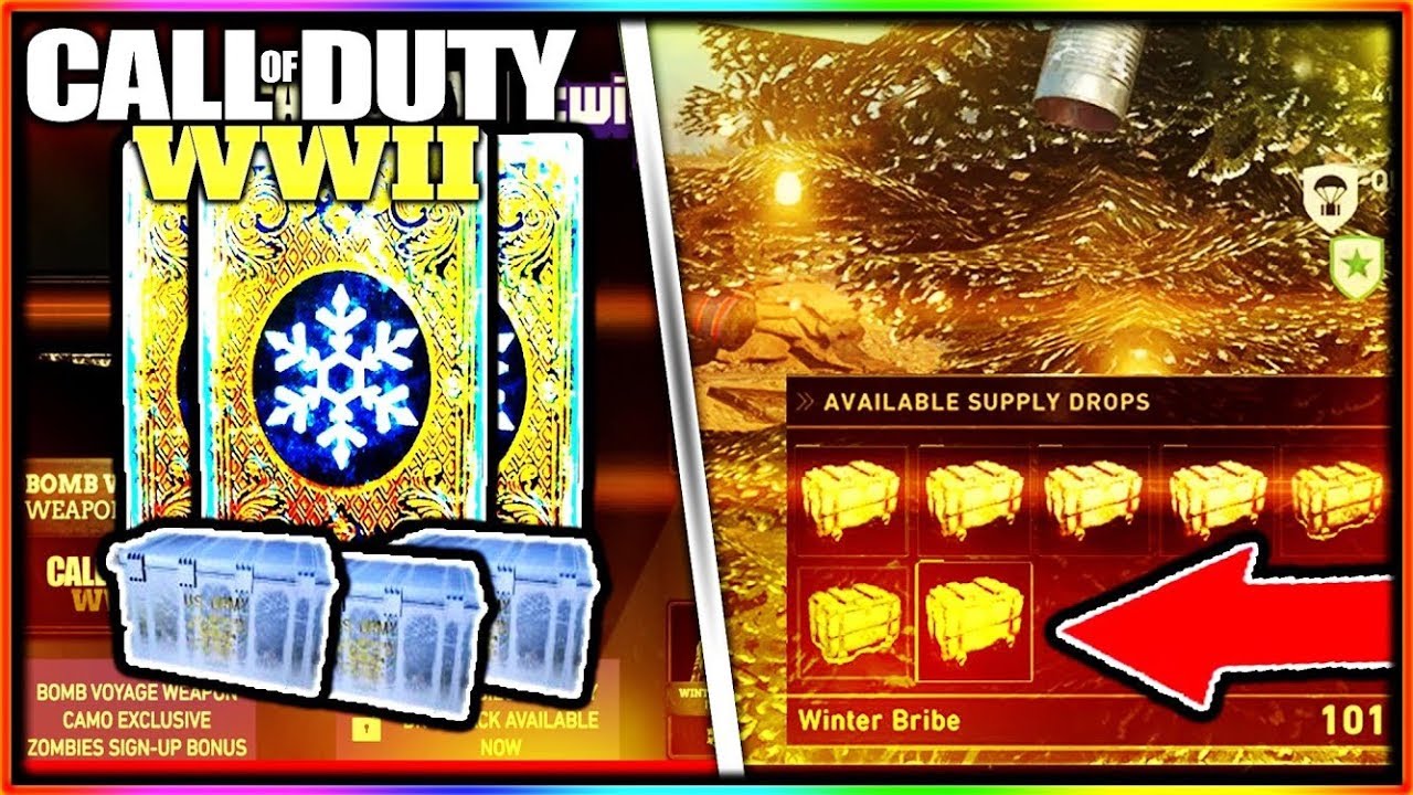 NEW WINTER SUPPLY DROP GLITCH IN COD WW2! - HOW TO GET FREE WW2 WINTER BRIBES! (WW2 WINTER BRIBES!)