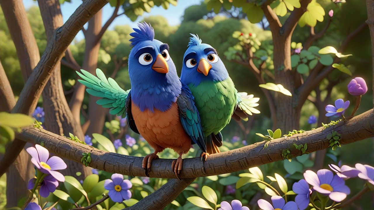 Six Chirping Birds Learn Their Notes | Birds Song for Kids | Nursery Rhymes and Preschool Learning