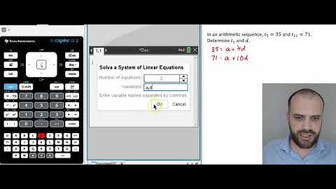 Solving simultaneous equations using LinSolve TI Nspire