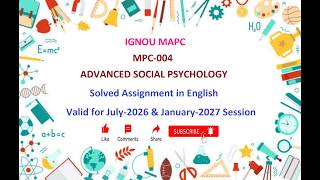 MPC 004 SOLVED ASSIGNMENT | IGNOU MPC 004 Solved Assignment July 2026 & Jan 2027 | MAPC | IGNOU