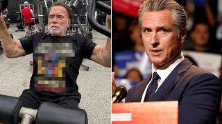 Arnold Schwarzenegger Wears Expletive-Laden Shirt To Troll Gavin Newsom Over His Redistricting Plans