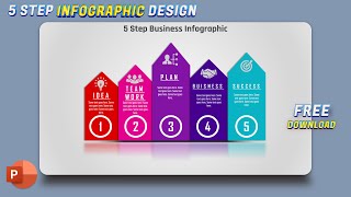 2.PowerPoint Tutorial 5 Step Professional Template | #infographic, #presentations