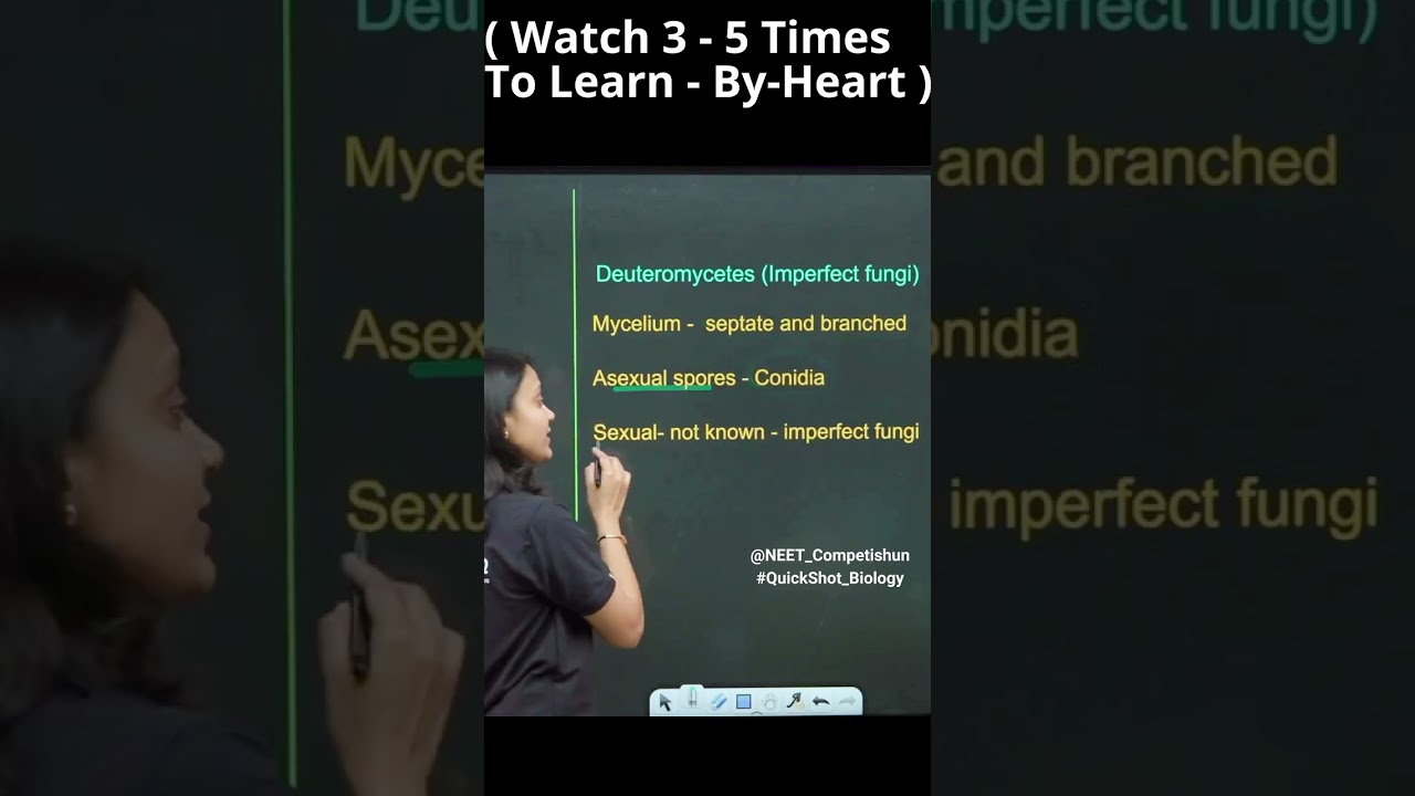 DEUTEROMYCETES - Imperfect Fungi With QuickShot Biology | #Poonam | #shorts#neet