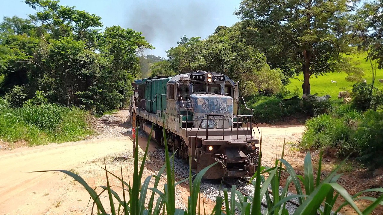 Trem Carregado Cruzando a Ponte do KM 428 | Ferrovia em Perdões MG