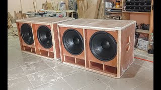 Fabricación de subwoofer doble 15 pulgadas