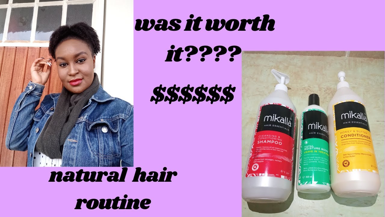 NATURAL HAIR ROUTINE MIKALLA HAIR ESSENTIALS REVIEW YouTube