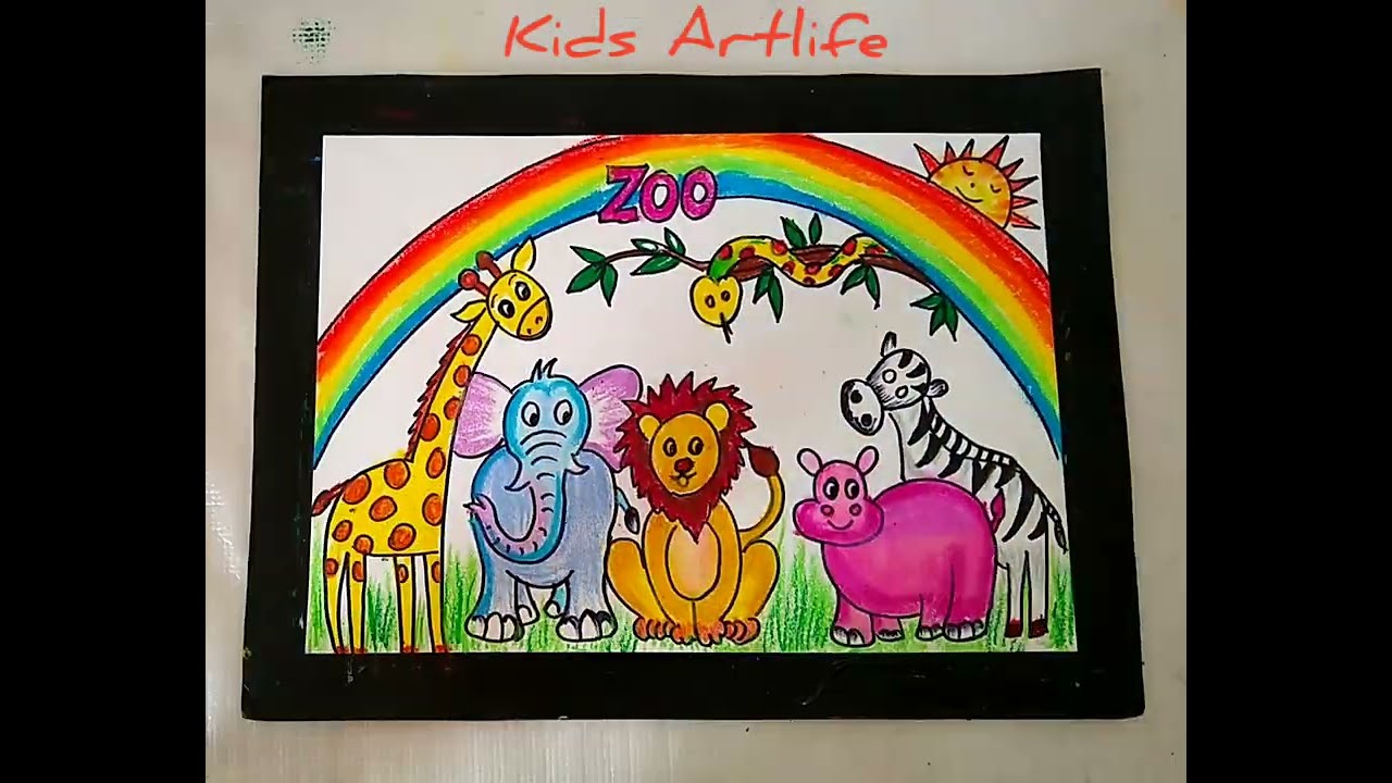 Animal zoo drawing for kids