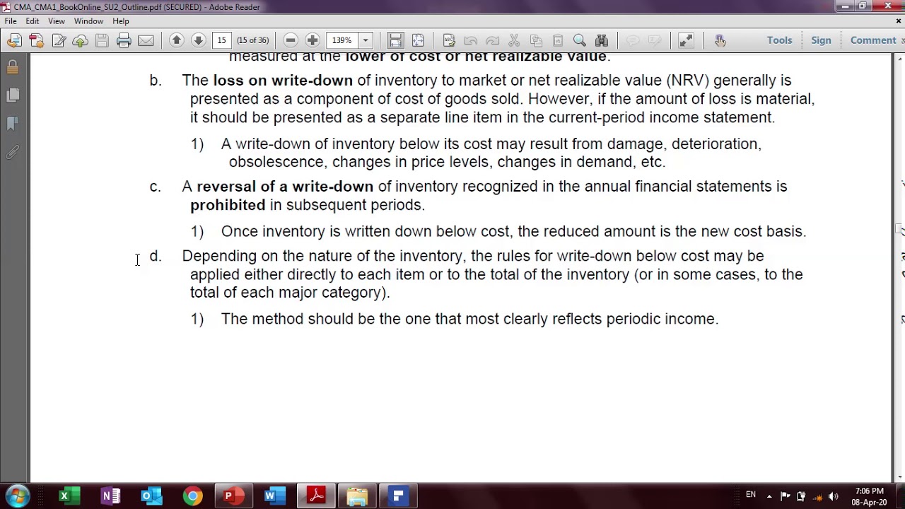 CMA 2020 - PART 1 - MCQ'S SUB UNIT 2.4