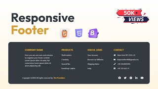 Bootstrap 5 Footer | How to create Footer using Html and Bootstrap5 | Awesome Footer in Bootstrap 5