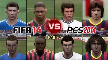 FIFA 14 vs PES 2014 (PS2) Player Faces Comparison Part 2 | True Nostalgia