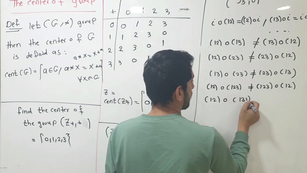 محاضرة 11 / جبر الزمر / مرحلة ثانية / مركز الزمرة center of group