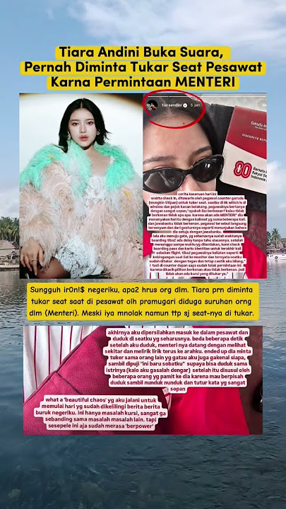 Tiara Andini speak Up prn diminta tukar seat pesawat krn prmintaan org dlm