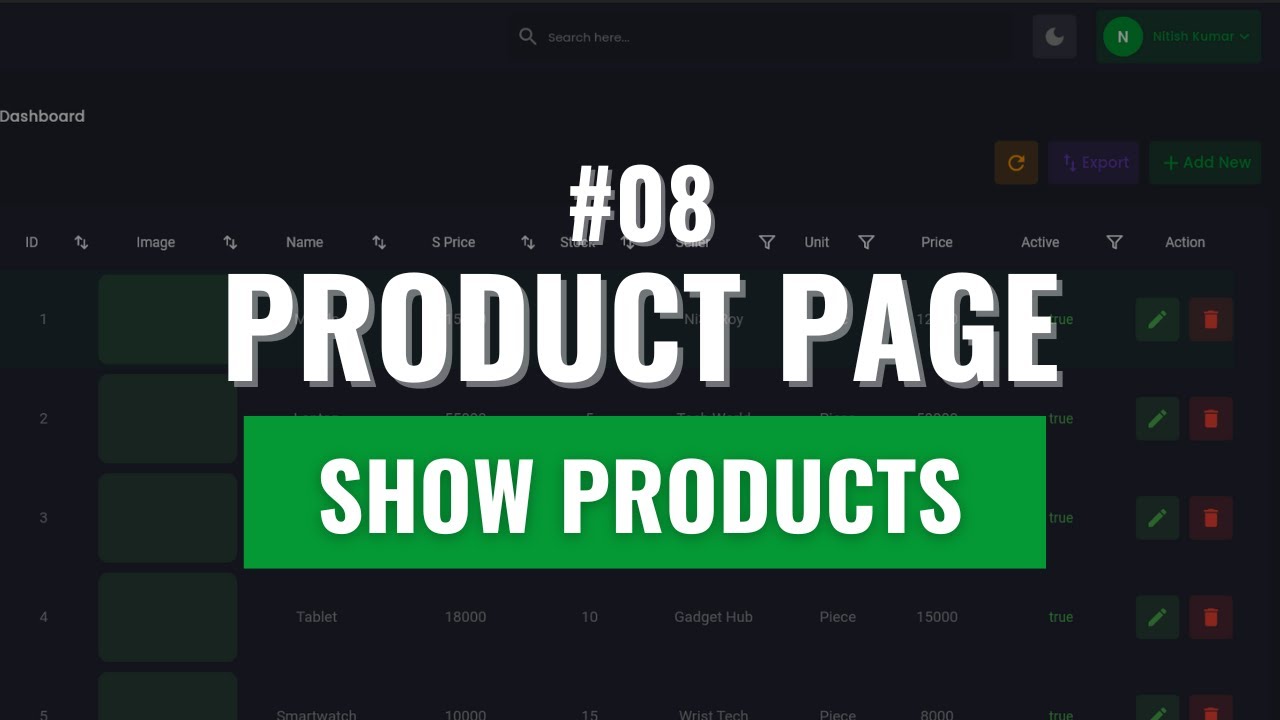 #08 Product Page in admin Panel | E commerc in flutter #flutterhero ...