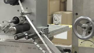 Tactile Warning Label Machine In Action  Tactile Triangle Production For Clp Compliance