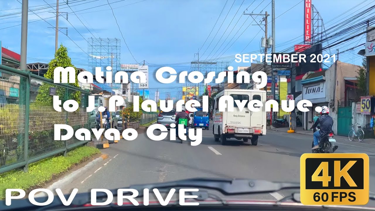 Matina Crossing to J.P laurel Avenue, Davao City POV drive 4K 60fps