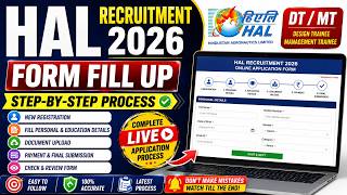 HAL Form Fill Up 2026 | HAL Recruitment 2026 Online Application | DT/MT Step-by-Step Process
