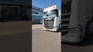 white scania truck with upar lighting 😍😍🔥🔥 #shorts #scania #europe #moscow #best #beautiful #shorts