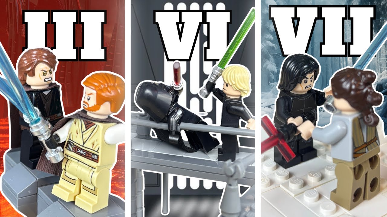 Я построил битву на световых мечах из ВСЕХ фильмов «Звёздных войн» из LEGO