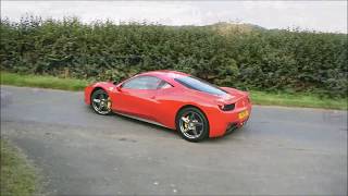 Loud ferrari 458 leaves shelsley walsh with wheelspin