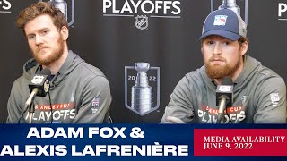 New York Rangers: Adam Fox & Alexis Lafrenière Pregame Media Availability | June 9, 2022