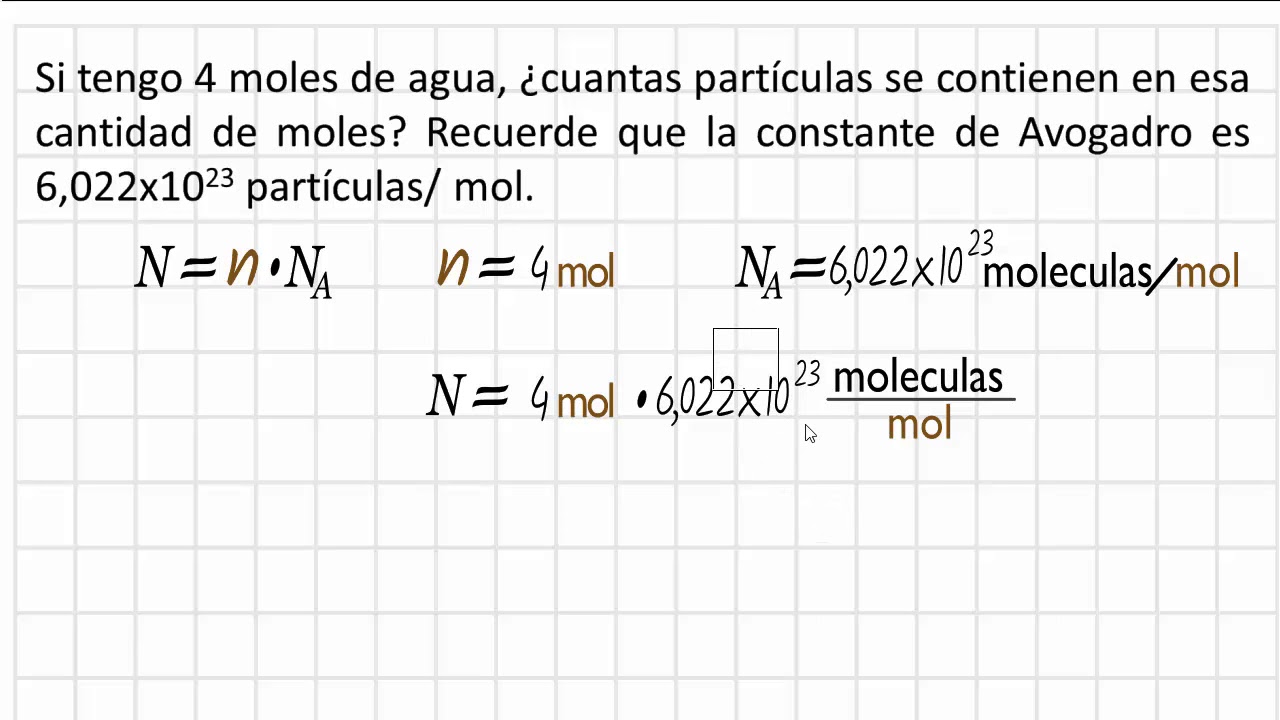 idiota Fácil Meseta Como calcular la cantidad de partículas, átomos o moléculas, ejemplo 4 moles  de agua - YouTube