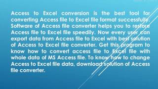 Access to Excel Conversion