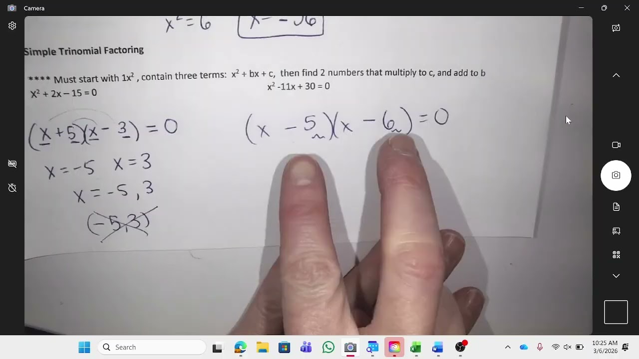 isolation and factoring quadratics