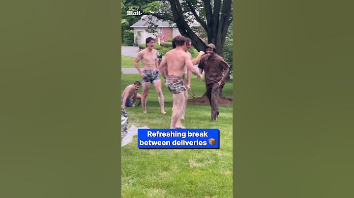 UPS driver enjoys Slip 'N Slide