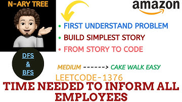 Time Needed to Inform All Employees | DFS | BFS | AMAZON | Leetcode-1376 | Live Code