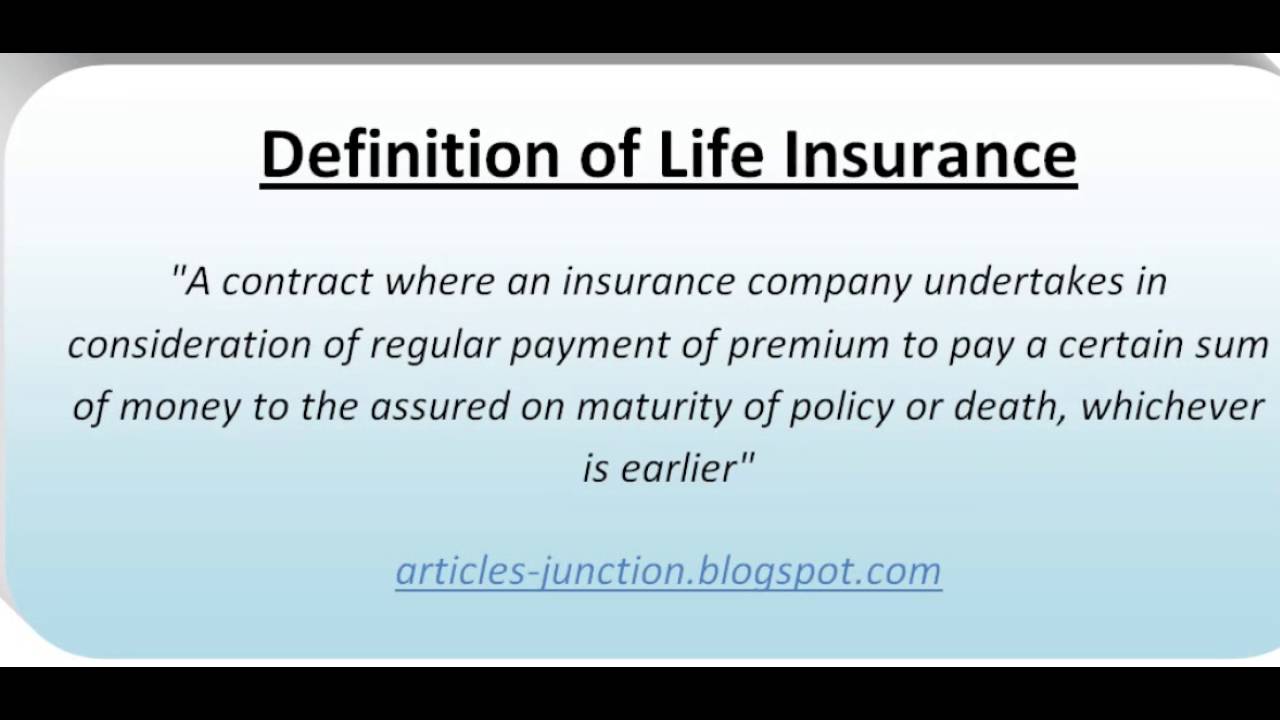life insurance definition - YouTube