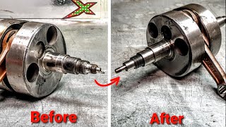 Repair of the damaged 2T motorcycle crankshaft  KTM GXE 50  year 1986 . . . . part 1.