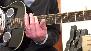 Slide blues licks in open D tuning chords
